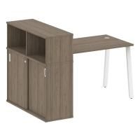 Стол рабочий Metal System Style на металлокаркасе с опорным шкафом-купе БА.РС-СШК-3.2