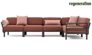 Диван пластиковый с подушками Maximo 5 терра, корица