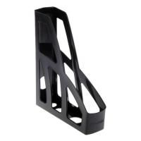 Лоток вертикальный для бумаг СТАММ "Лидер" (250х300 мм), ширина 75 мм, черный, полипропилен, ОФ100