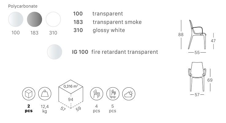 Кресло прозрачное Vanity прозрачный