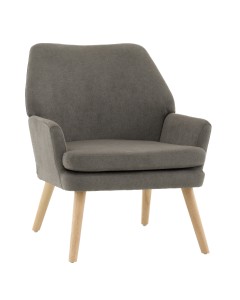 Кресло Харви серый деревянные ножки