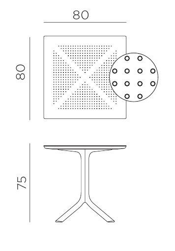Стол пластиковый обеденный Clip 80 табак