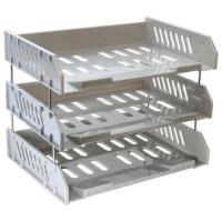 Лотки горизонтальные для бумаг, КОМПЛЕКТ 3 шт., 335х232х246 мм, серый, BRAUBERG FILE, 238108