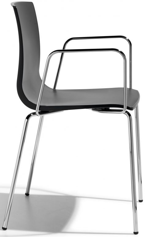 Кресло пластиковое Alice хром, антрацит