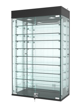 Витрина "АТРИУМ" с регулировочными полками настенная №2А-6Г-РЕГ, Черный