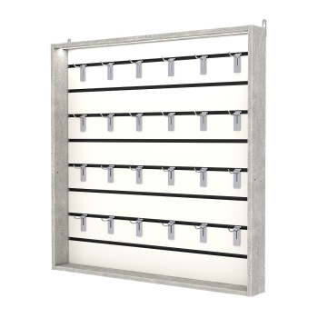 Витрина настенная №4-2ВУ с экономпанелью, без полок, с подсветкой, Метрополитан Грей