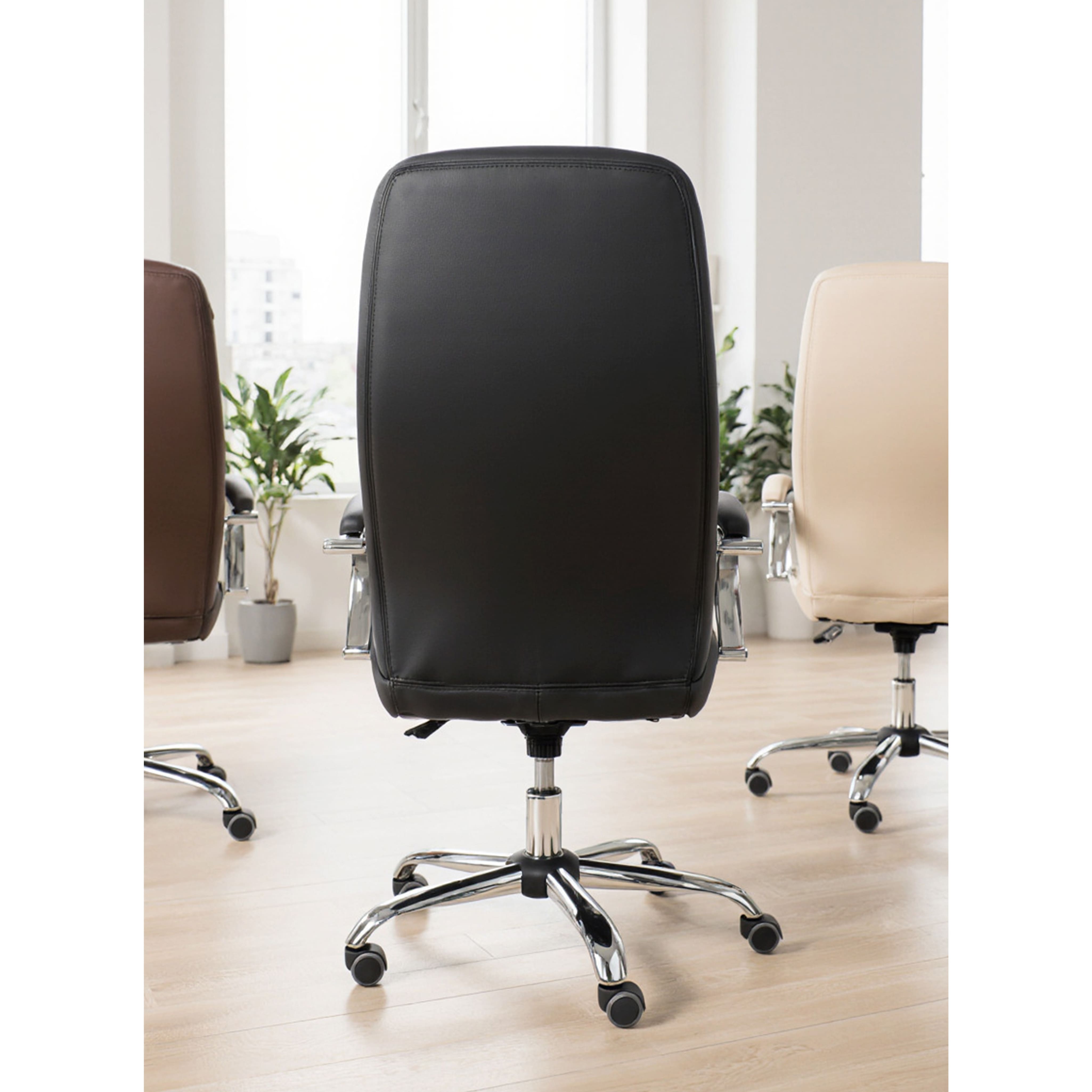 Кресло поворотное Richard New, коричневый, экокожа