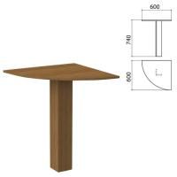 Стол приставной угловой "Бюджет", 600х600х740 мм, орех французский, 402664-190