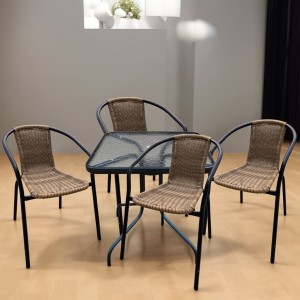 Комплект мебели Асоль LRC-02/LRT04-70x70 Light Brown (4+1)
