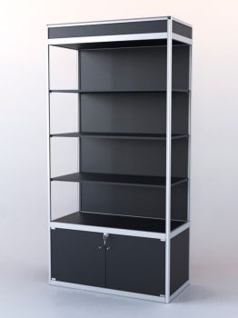 Витрина-стеллаж из ал.профиля №1 (метровая), Черный