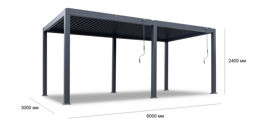 Пергола металлическая 3х6 м Astrol Pergola темно-серый
