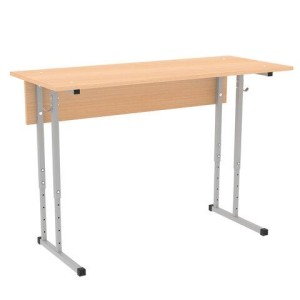 Стол-парта 2-местый регулируемый ПИФАГОР SD-2, 1200х500х580-820 мм, рост 3-7 (130-190 см), серый каркас, ЛДСП бук, 533347