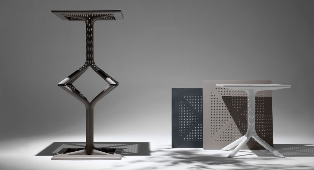 Стол пластиковый обеденный Clip 80 табак