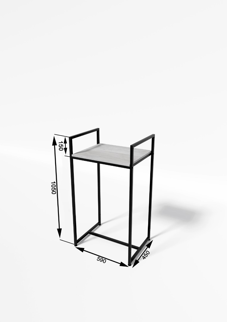 Стол TEVOLO демонстрационный черный-дуб сонома В105Ш60Г45