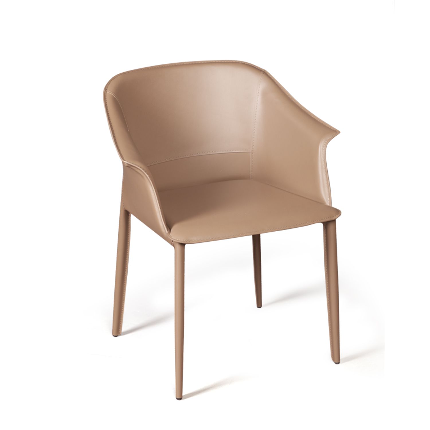 Стул  с подлокотниками Джио, кожа хаки-тауп