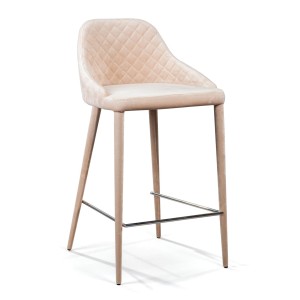 Стул полубарный Дуглас, бархат бежевый