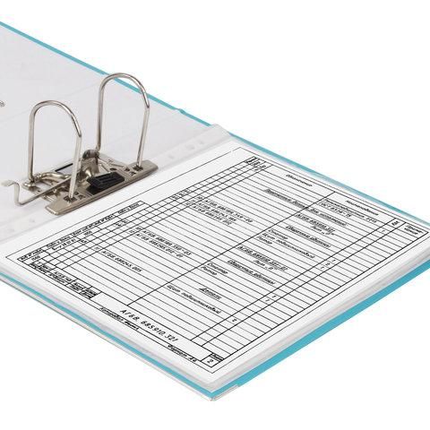 Папка-регистратор BRAUBERG с покрытием из ПВХ, 80 мм, с уголком, бирюзовая (удвоенный срок службы), 227198