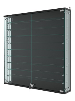 Витрина "АТРИУМ" с регулировочными полками настенная №4-2-РЕГ, Черный