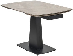 Стол БАЛД (BALDE) 140 см - 200 см раскладной, цвет GLOSS AMBER JADE SOLID CERAMIC / ЧЕРНЫЙ