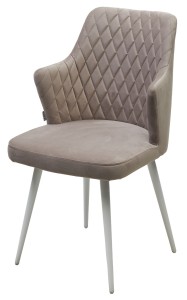 Стул ГЕРМАН (HERMAN) 360 град. ЛАТТЕ #25, велюр / белый каркас