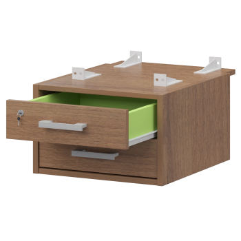 Тумба подвесная для столов на м/каркасе гл.730 мм Арго-М АМТ2-02М.73 Орех гварнери/Белый