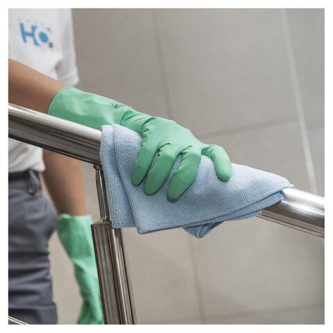 Перчатки латексные КЩС, прочные, хлопковое напыление, размер 7 S, малый, зеленые, HQ Profiline, 73580