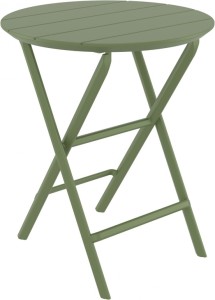 Стол пластиковый складной Helen Folding Table Ø60 оливковый