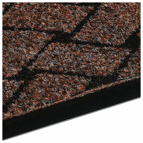 Коврик придверный 60х90 см, КОРИЧНЕВЫЙ, влаго-грязезащитный, 450 г/м2, плетение, PRIMILA KRAFT, 701049