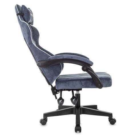 Кресло компьютерное BRABIX ''Shooter GM-123'', 2 подушки, ткань, синее/серое, 533212