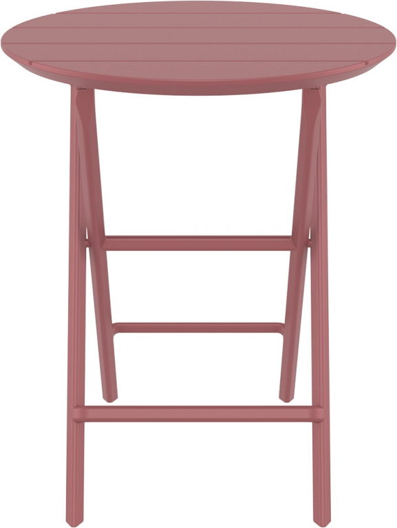 Стол пластиковый складной Helen Folding Table Ø60 марсала
