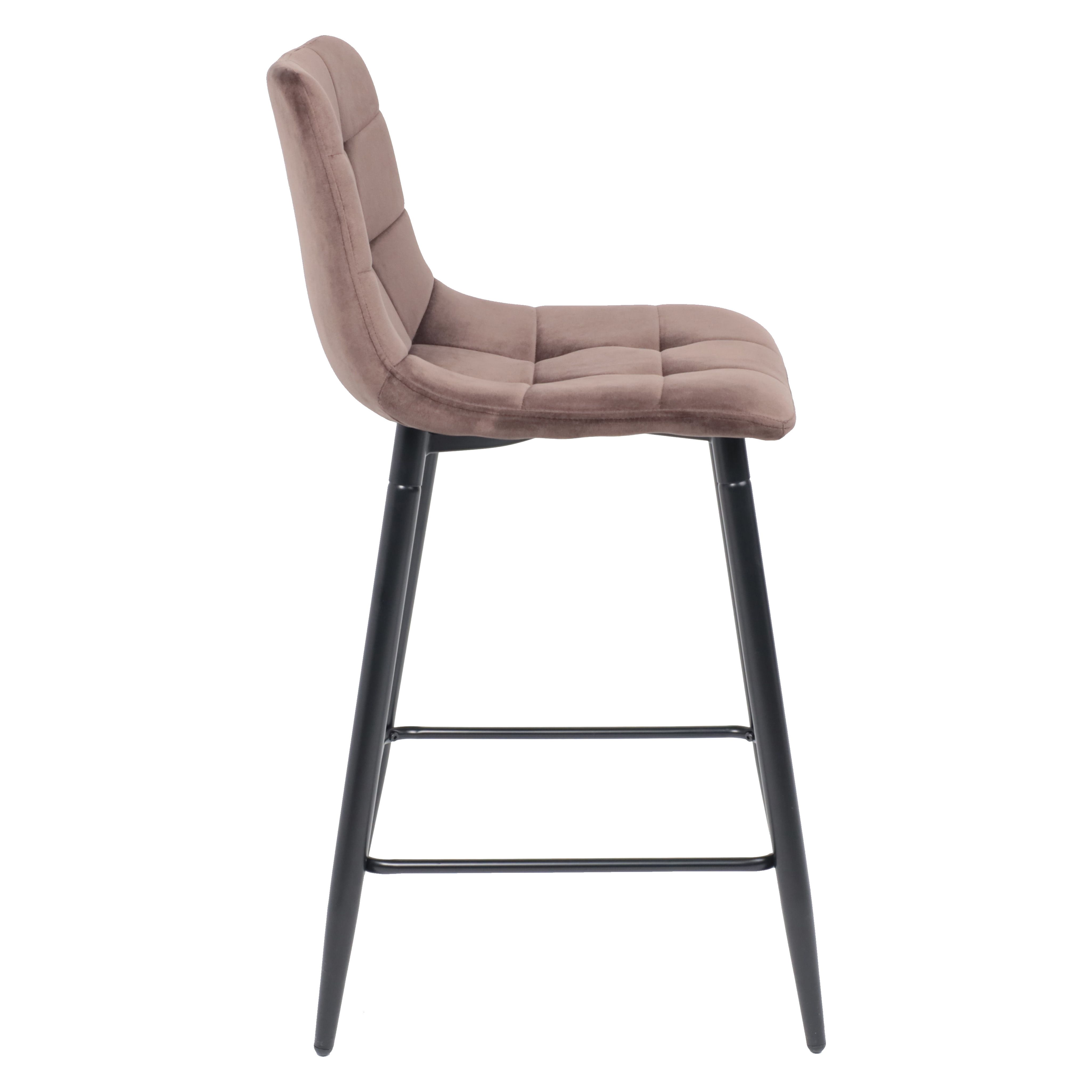 Стул барный Mia, коричневый, велюр