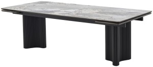 Стол АДАЖИО 240 (320) см MINERAL STONE NATURAL, керамика / Черный каркас