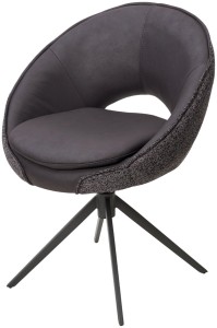 Стул АНАБЕЛЬ (ANABEL) 360 град. поворот Черный  Maison 99# / OTE COBBLE 457 / серый каркас, ®DISAUR