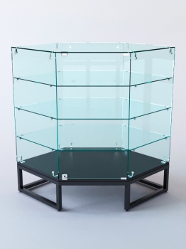 Прилавок угловой "ЛОФТ СТИЛЬ" №119 шестигранный (с дверками), Черный