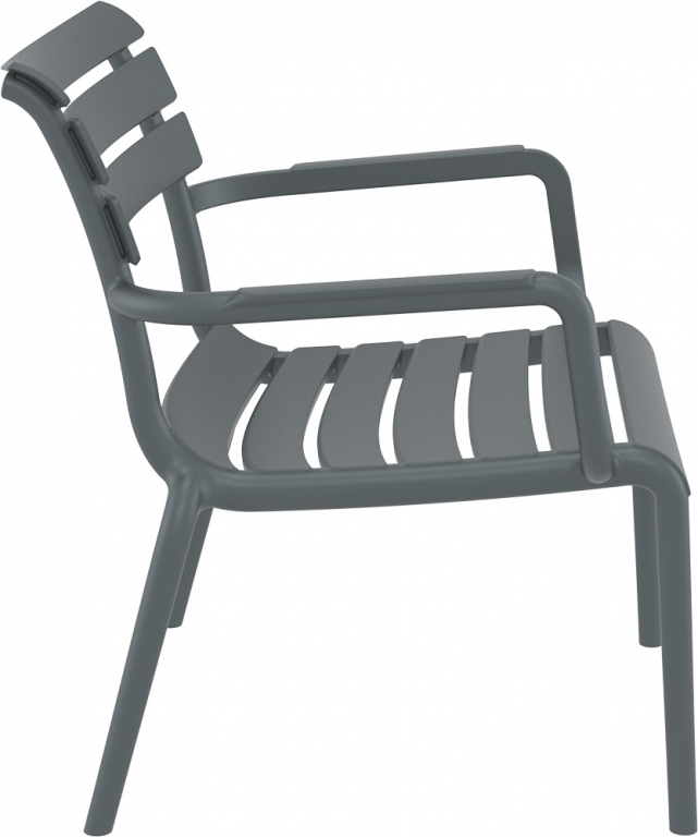 Кресло лаунж пластиковое Paris Lounge темно-серый