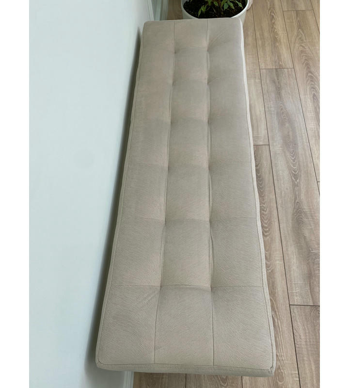 Банкетка Сканди-120-2-полочная (бежевый/золото)