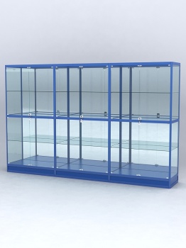 Витрина "АЛПРО" №4-3м-500-3 (задняя стенка - зеркало), Синий