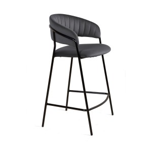 Стул полубарный Келли, бархат серый 27