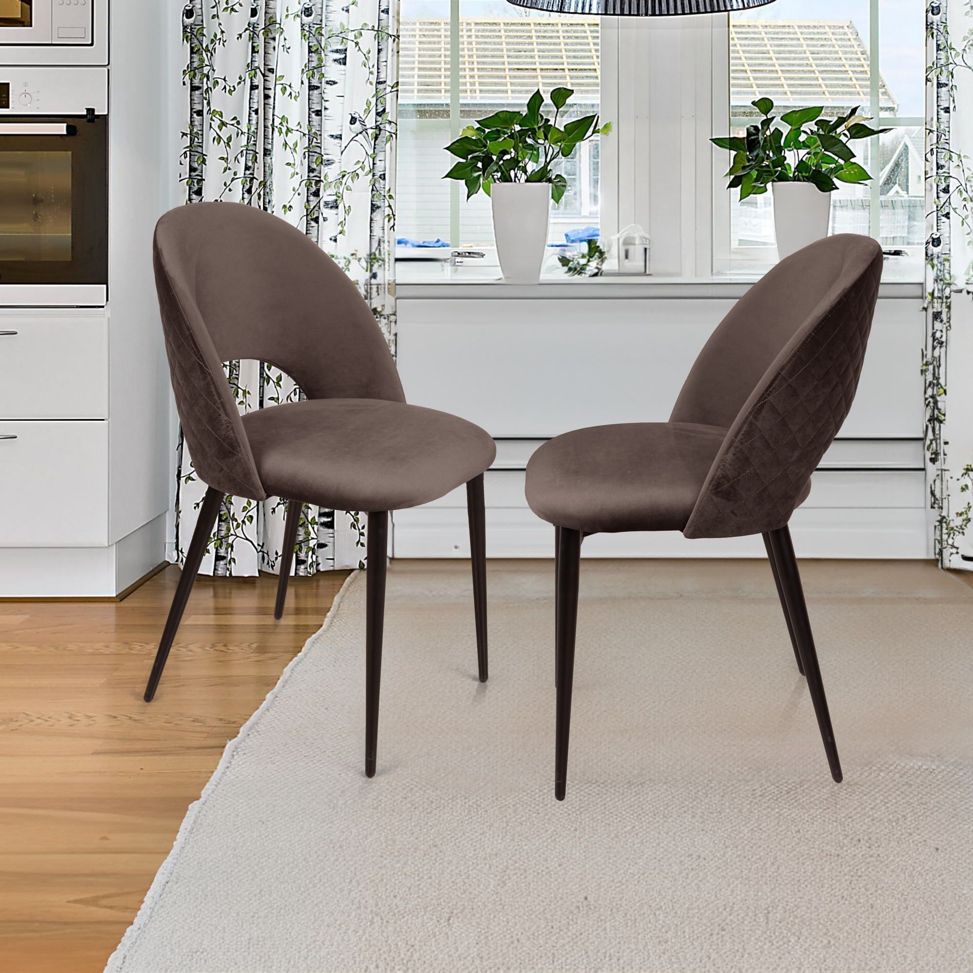 Стул Макс ромб, бархат антрацит 14