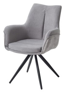 Стул МАРК 360 град., цвет B-22/ LOTOS-12 серый, велюр / черный каркас
