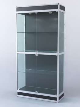 Витрина "ПРЯМОУГОЛЬНАЯ" №3-400-1 (задняя стенка - ДВП), Черный