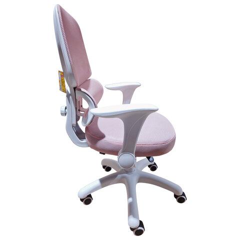 Кресло детское с поясничной поддержкой BRABIX KIDS "MG-225", сетка/ткань TW, розовое, 533316