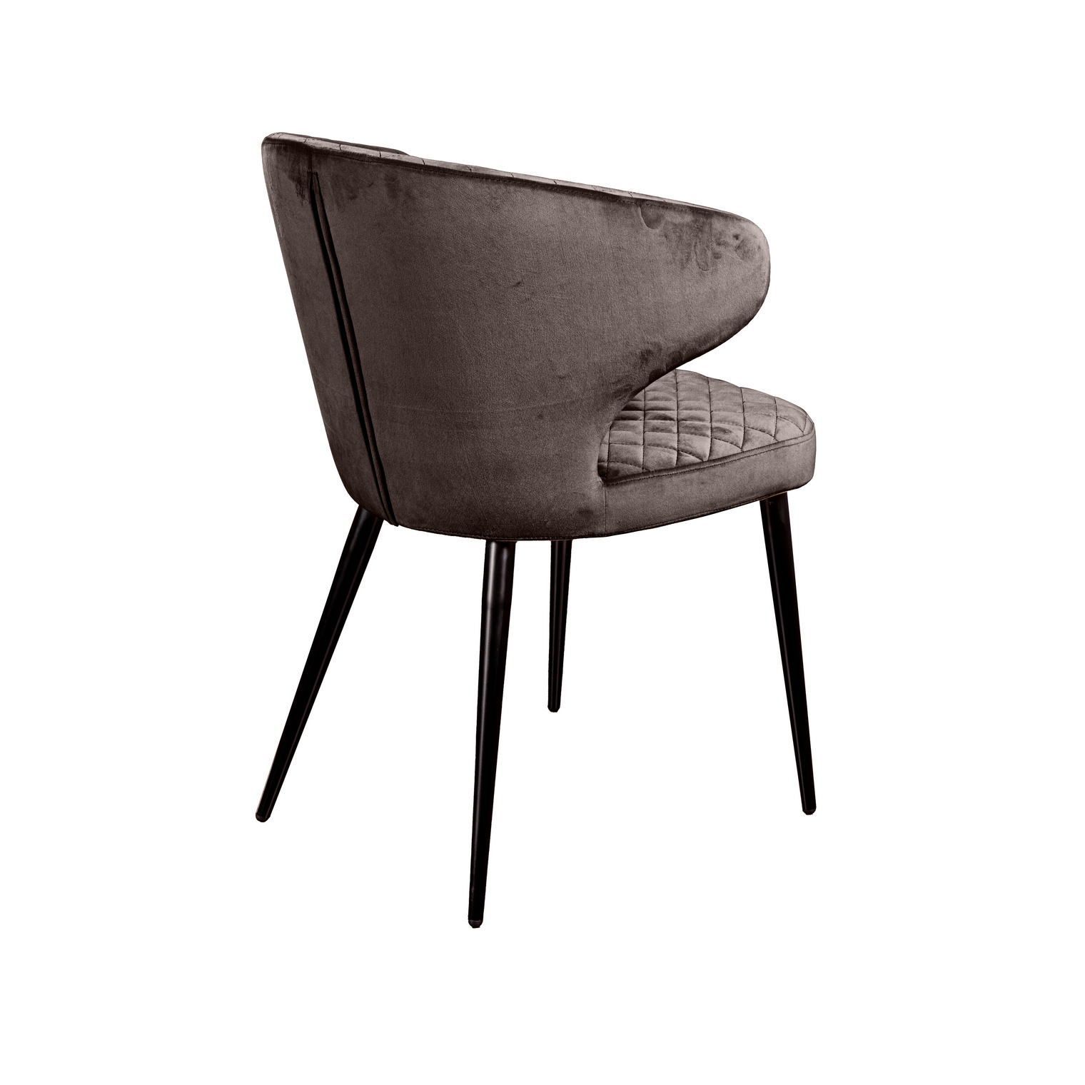 Стул Ричард ромб, бархат антрацит 14