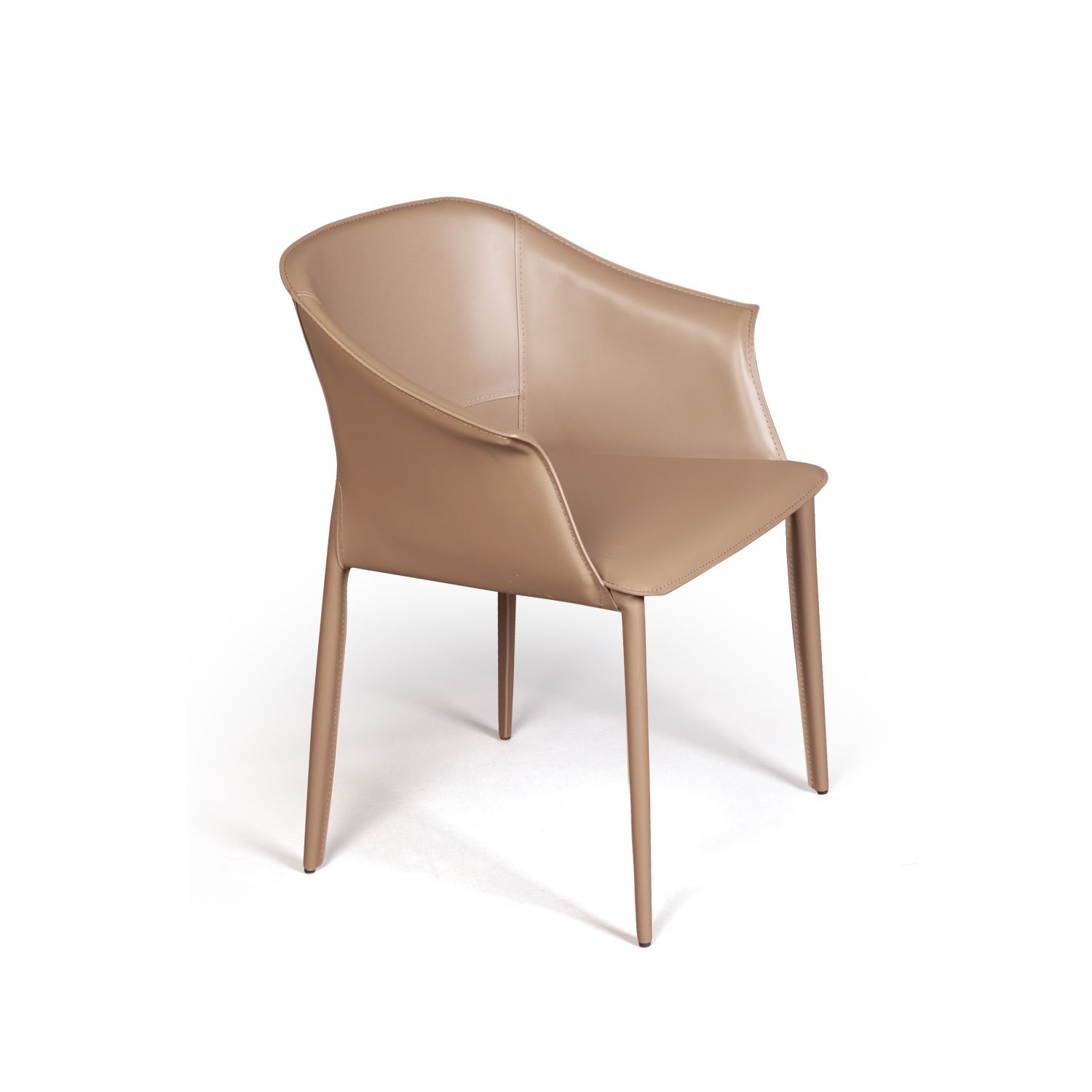 Стул  с подлокотниками Джио, кожа хаки-тауп