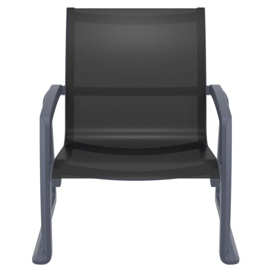 Кресло пластиковое Фронте, темно-серый, черный