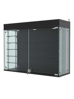 Витрина "АТРИУМ" с регулировочными полками настенная №3А-2Г-РЕГ, Черный