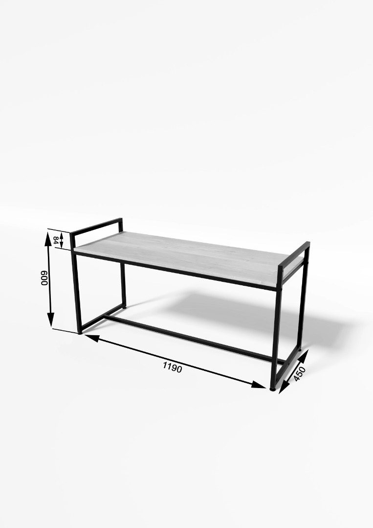 Стол TEVOLO демонстрационный черный-дуб сонома В60Ш120Г45