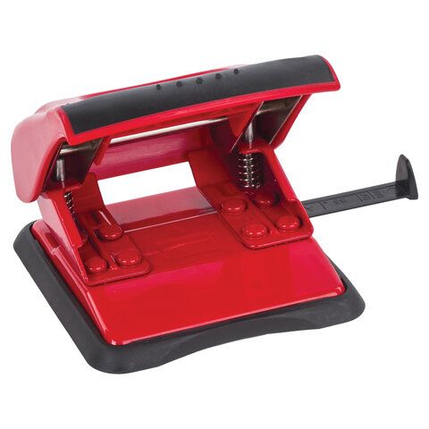 Дырокол BRAUBERG "Ergo Line", до 30 листов, красно-черный, 22хххх