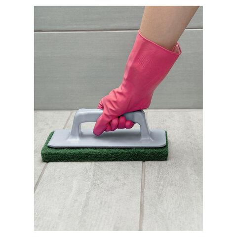 Перчатки латексные КЩС, прочные, хлопковое напыление, размер 9,5-10 XL, очень большой, красные, HQ Profiline, 73588