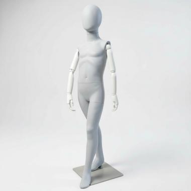 MA-33 Манекен детский матовый с тканевым торсом и деревянными руками